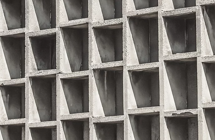 Close-up of the concrete side of a building