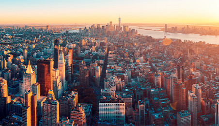 New York City skyline during the Golden Hour.