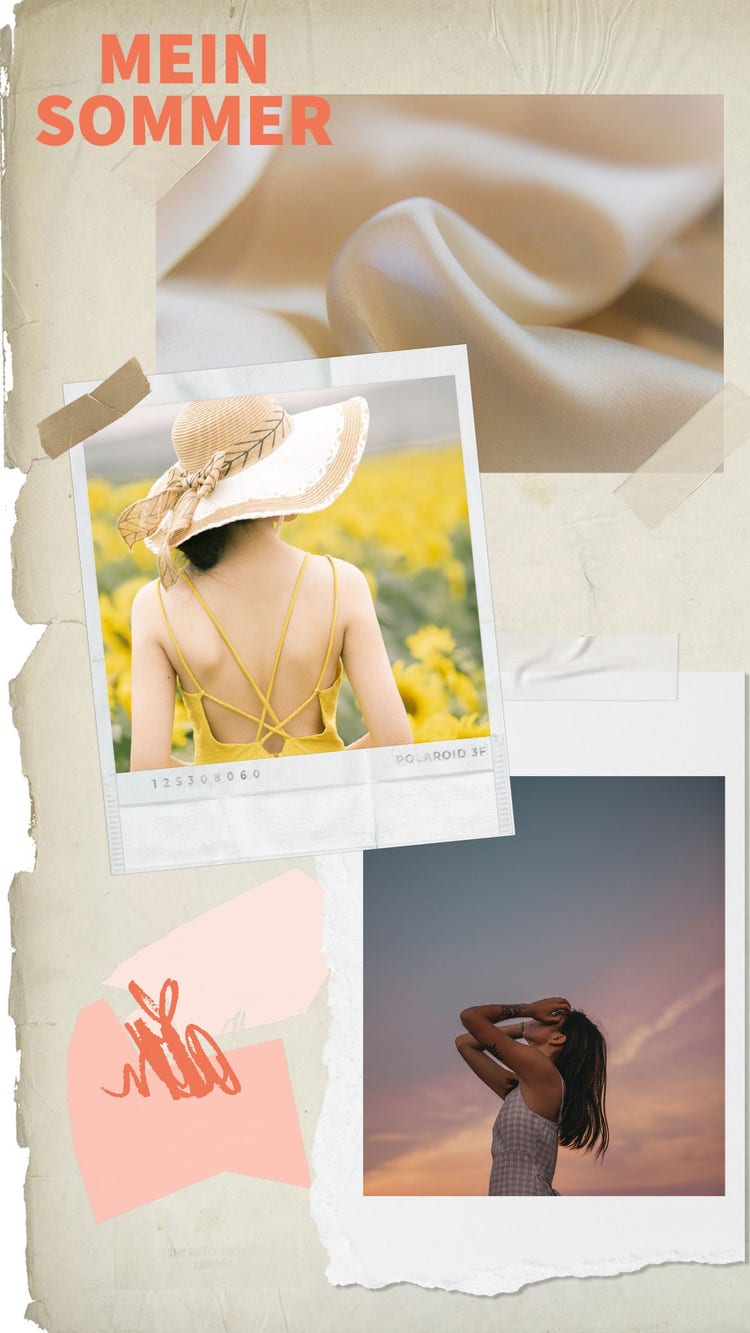 bright beige summer fashion Instagram Story Collage
