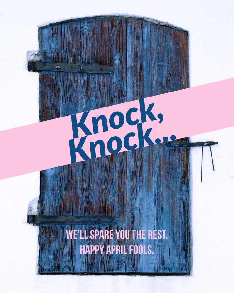 Blue And Pink Door Photo April Fools Joke Instagram Portrait