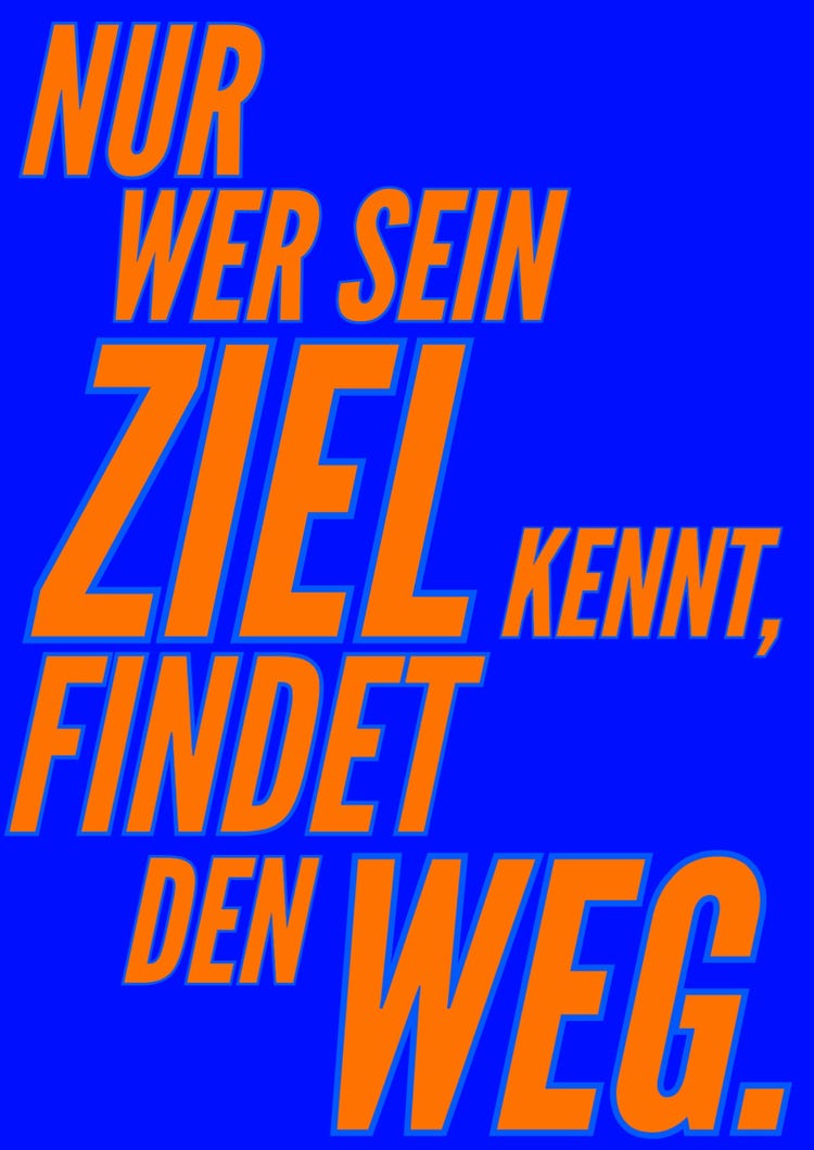 Orange Blue Motivational Typography Poster