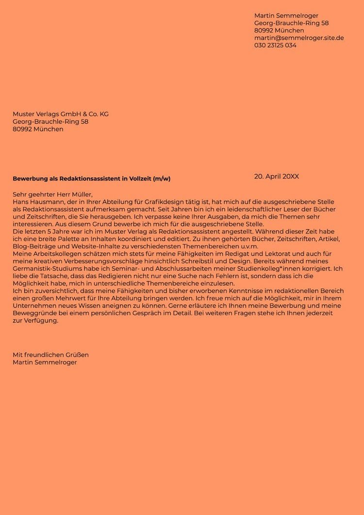 orange black motivation letter
