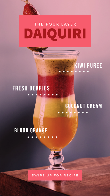 A glass with different colored liquid Description automatically generated
