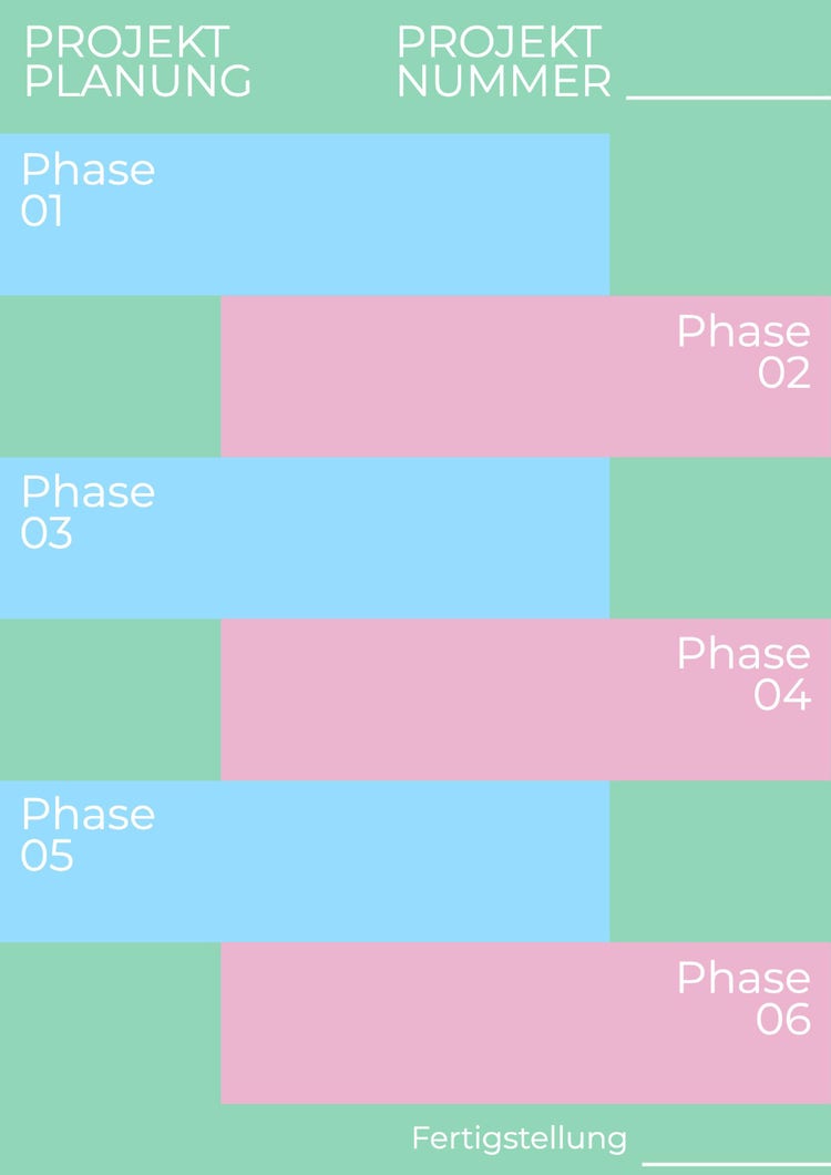 green blue pink project timeline poster