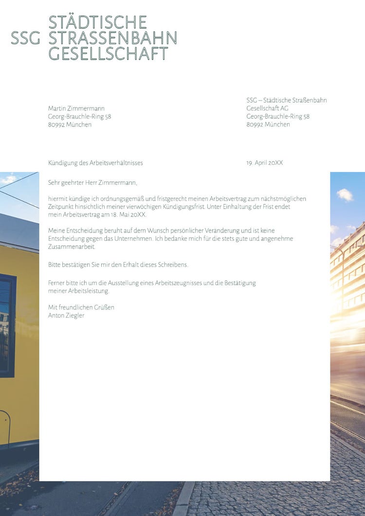 modern photographic tramway resignation letter