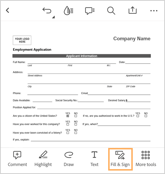 blank job application templates