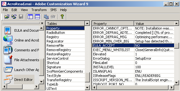 Shortcut keys in adobe acrobat