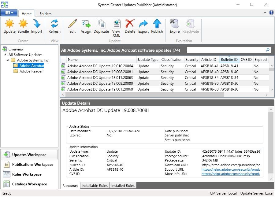 running windows update catalog cab file