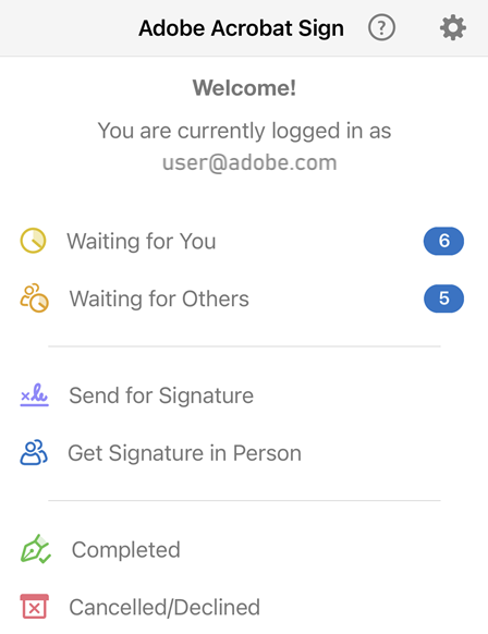 Adobe Acrobat Signin käytön aloittaminen – Adobe Acrobat Sign for Android