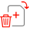 Imagen de un icono de un archivo junto a símbolos que indican la posibilidad de añadir, rotar o eliminar páginas PDF.