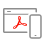 La imagen muestra el icono de un navegador con una flecha del ratón apuntando a un documento para ilustrar que se puede trabajar con PDF en cualquier navegador.