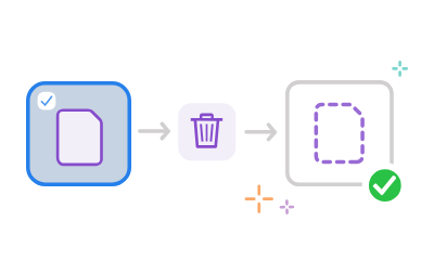 El gráfico ilustra cómo eliminar una hoja de un documento PDF.