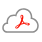 Imagen de una nube con el logo de Adobe Acrobat que indica la posibilidad de trabajar en la nube sin necesidad de instalación de programas.