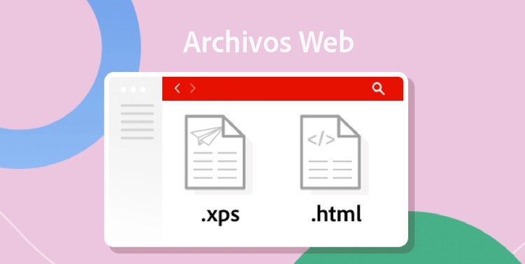 Ilustración: HTML y XPS son dos tipos de archivo entre los archivos web.