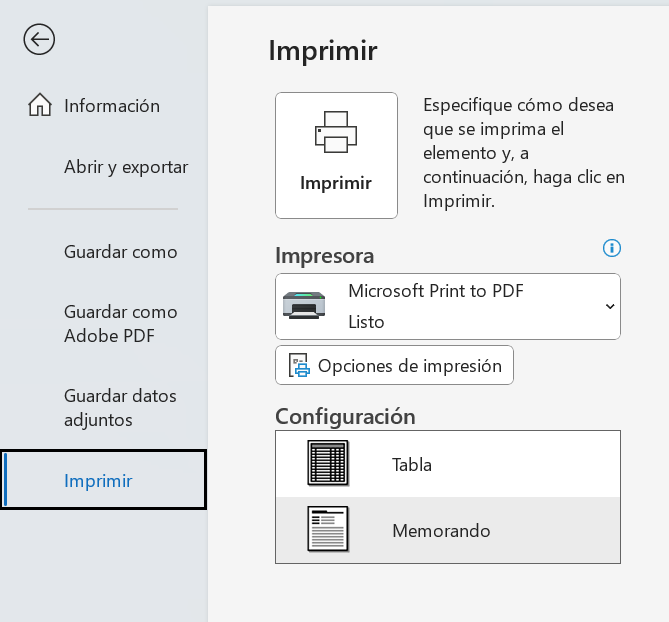 Captura de pantalla de cómo guardar un archivo EML como PDF utilizando la función de impresión