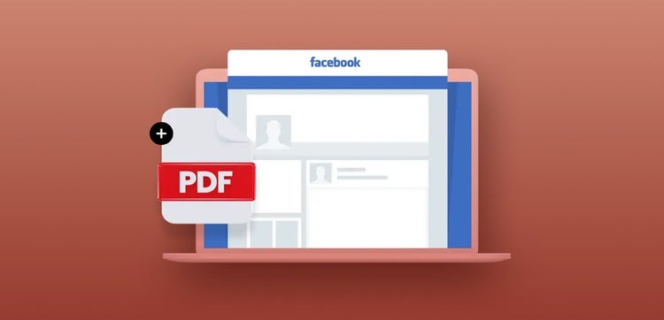 ilustración en la que se muestra un ordenador y un archivo PDF haciendo referencia a cómo publicar un PDF en Facebook.