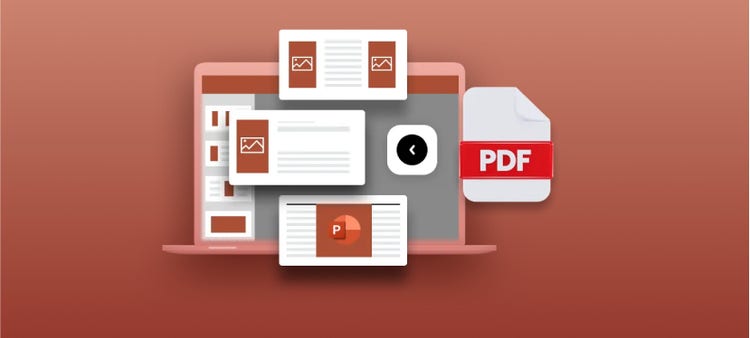 La ilustración muestra cómo se inserta un PDF en un archivo PowerPoint.