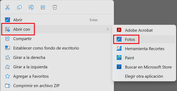 Abrir la pantalla de fotos de Windows