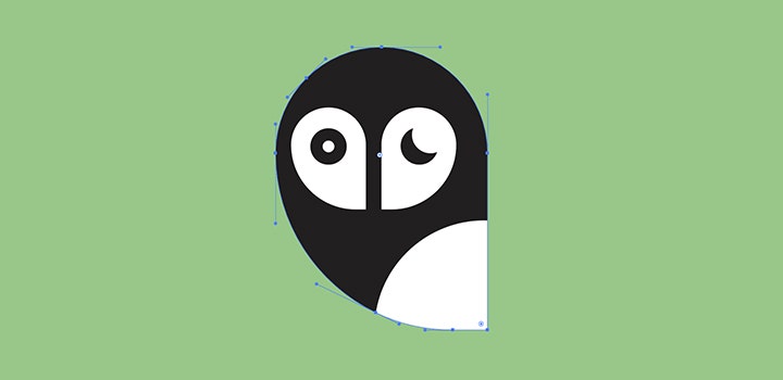 Diseño de gráfico vectorial de un pingüino guiñando el ojo.