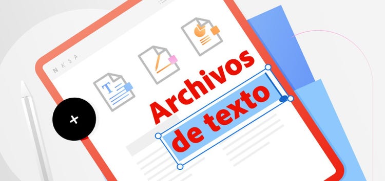 Ilustración: ordenador portátil con un archivo de texto abierto con imágenes.