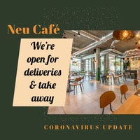 Green and White Open For Delivery Take Away Cafe Instagram Square COVID-19 Re-opening