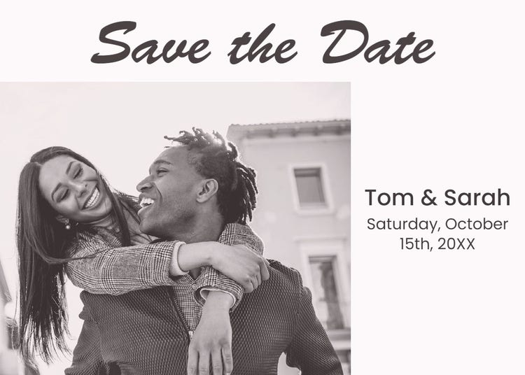 Gray and White Save the Date