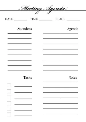 Free Meeting Agenda Templates Adobe Spark