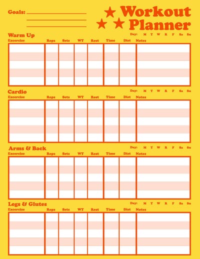 Free and customizable workout templates