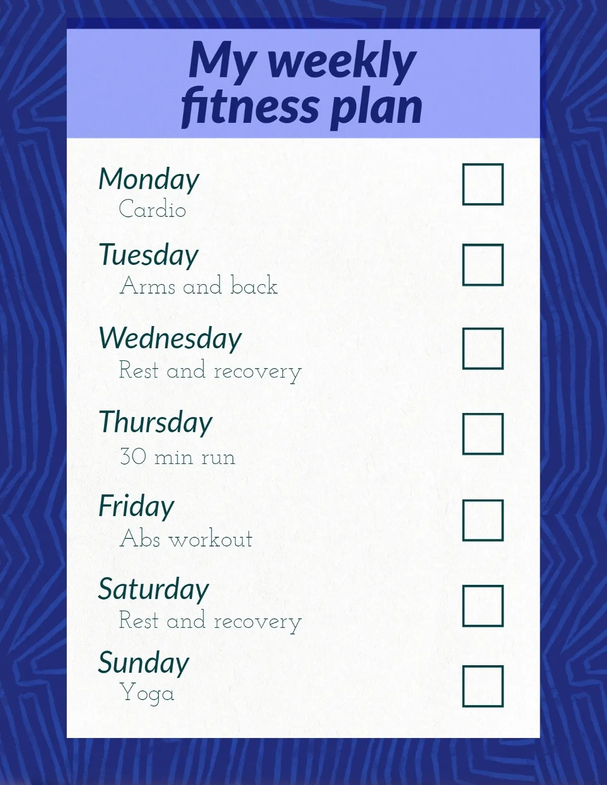 Free Workout Calendar Templates Create Your Own Insanity Workout Calendar Online Adobe Spark