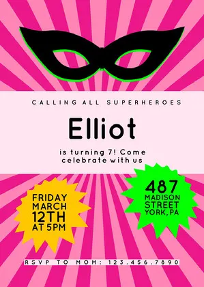 Free Superhero Party Invitation Templates Adobe Spark