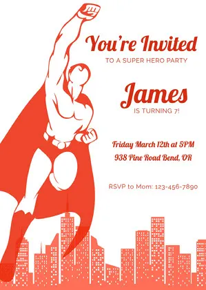 Free Superhero Party Invitation Templates Adobe Spark