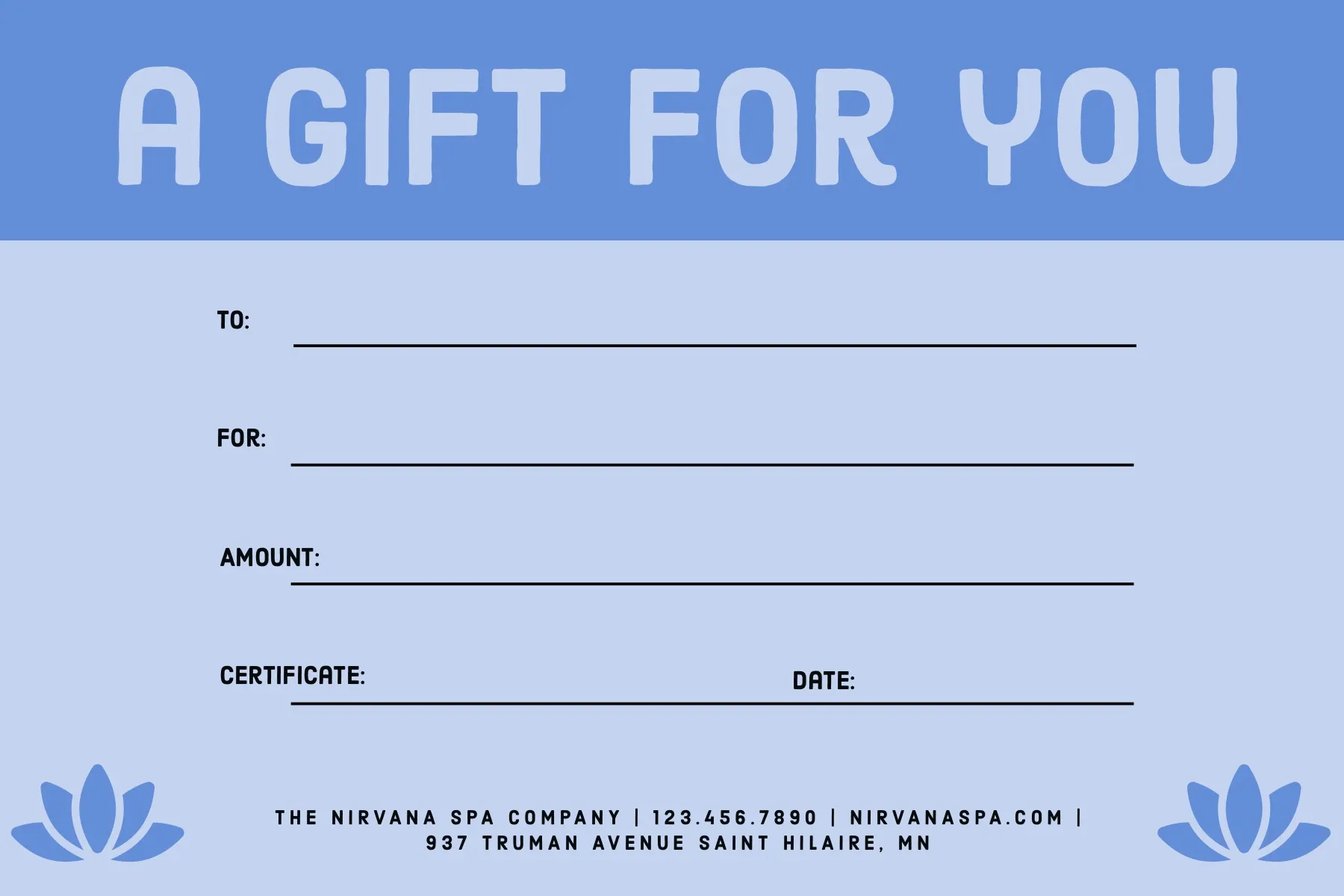 Free business gift certificate template