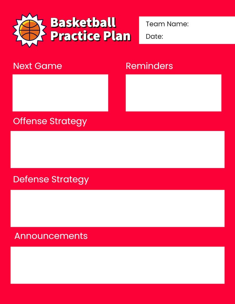 Free Basketball Practice Plan Templates Adobe Express