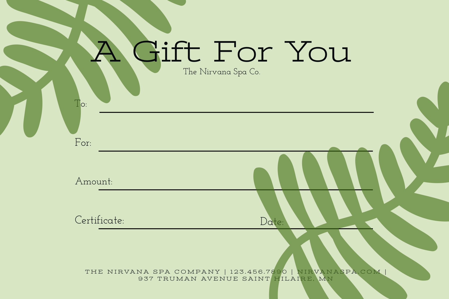 gift certificate design online
