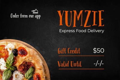 pizza gift certificate template