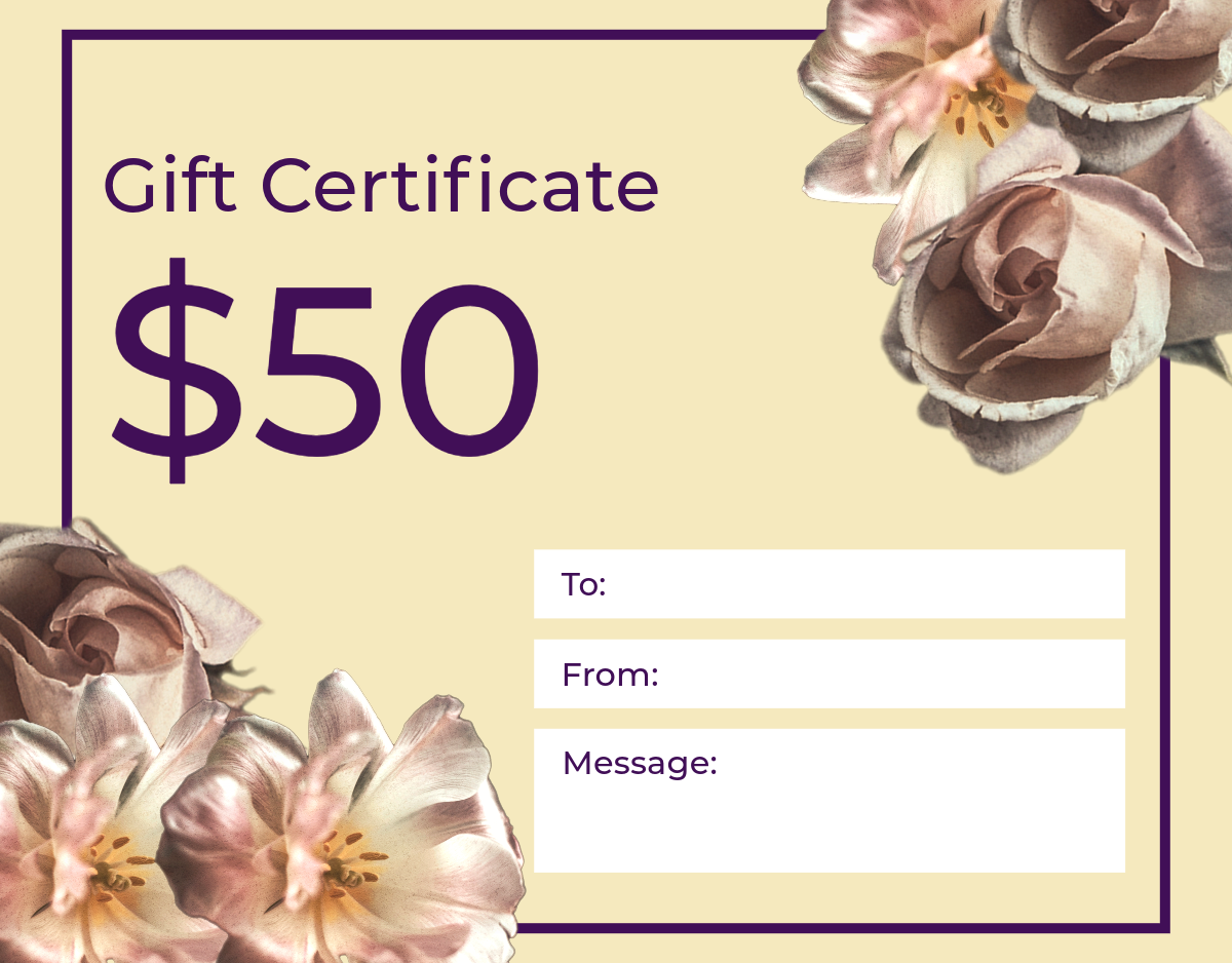 Gift Certificate Printable Editable- Gold | The Digital Download Shop