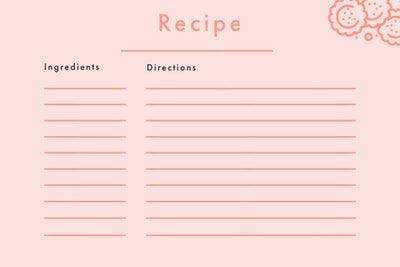 excel recipe card template