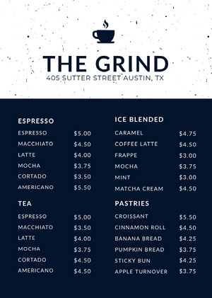 Free Cafe Menu Templates Adobe Express