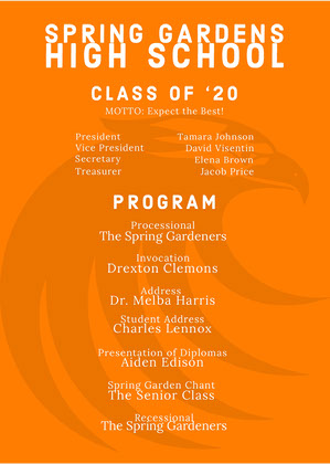 free high school commencement program template