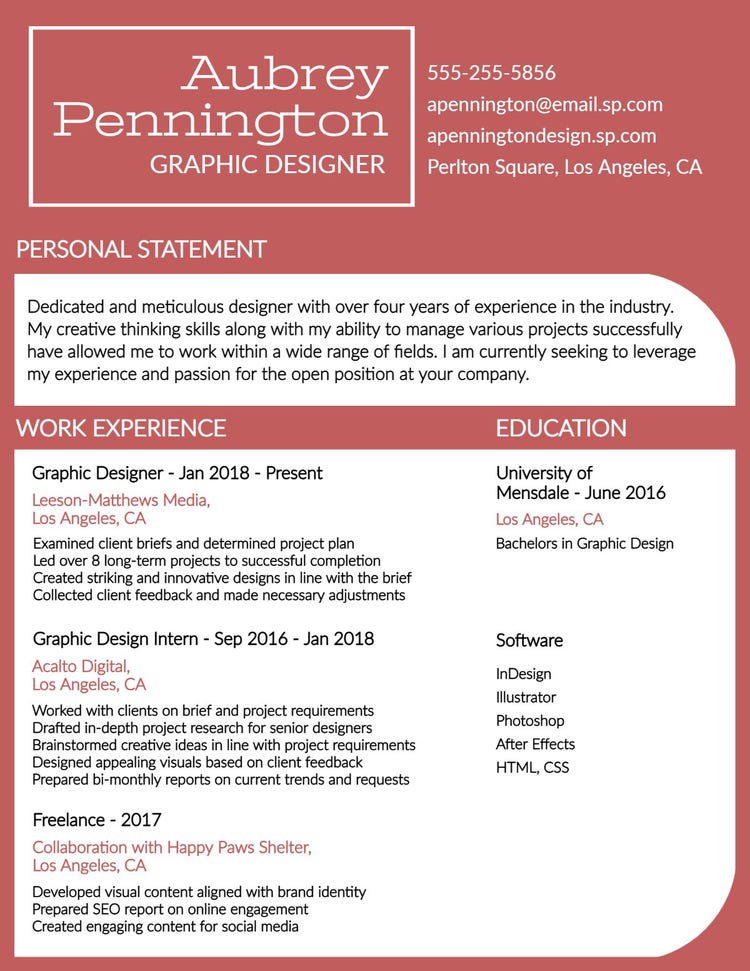 Free Graphic Design Resume Designs | Adobe Express