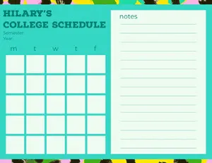 Free College Schedule Maker Create Class Schedules With Online Templates Adobe Spark