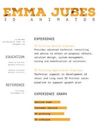 Orange 3D Printing Specialist Resume Resume Examples
