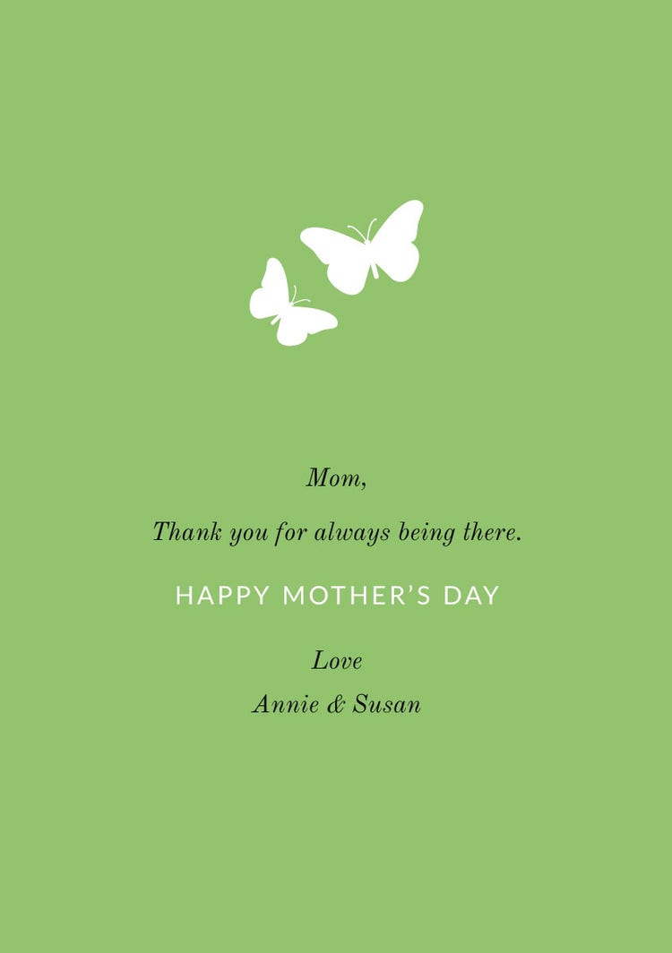 Butterflies Green Mother's Day Card
