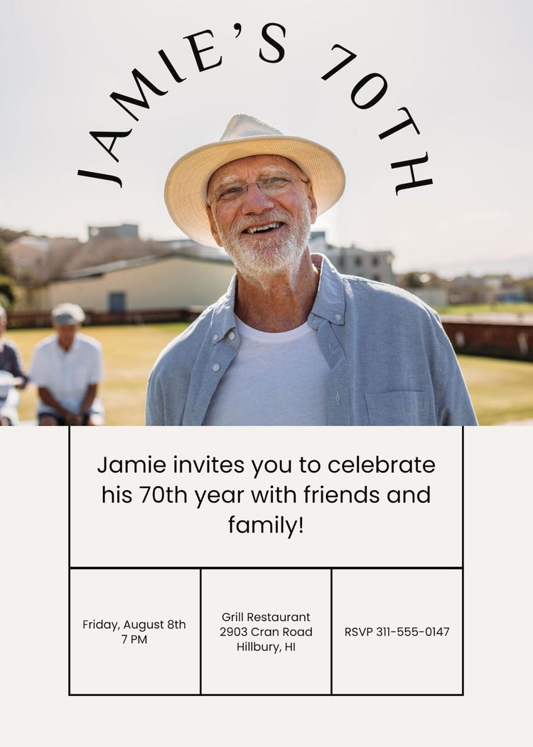 White Birthday Invitation