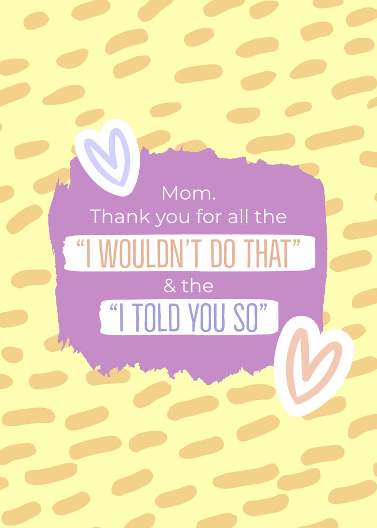 Purple And Yellow Doodles Funny Mothers Day Card