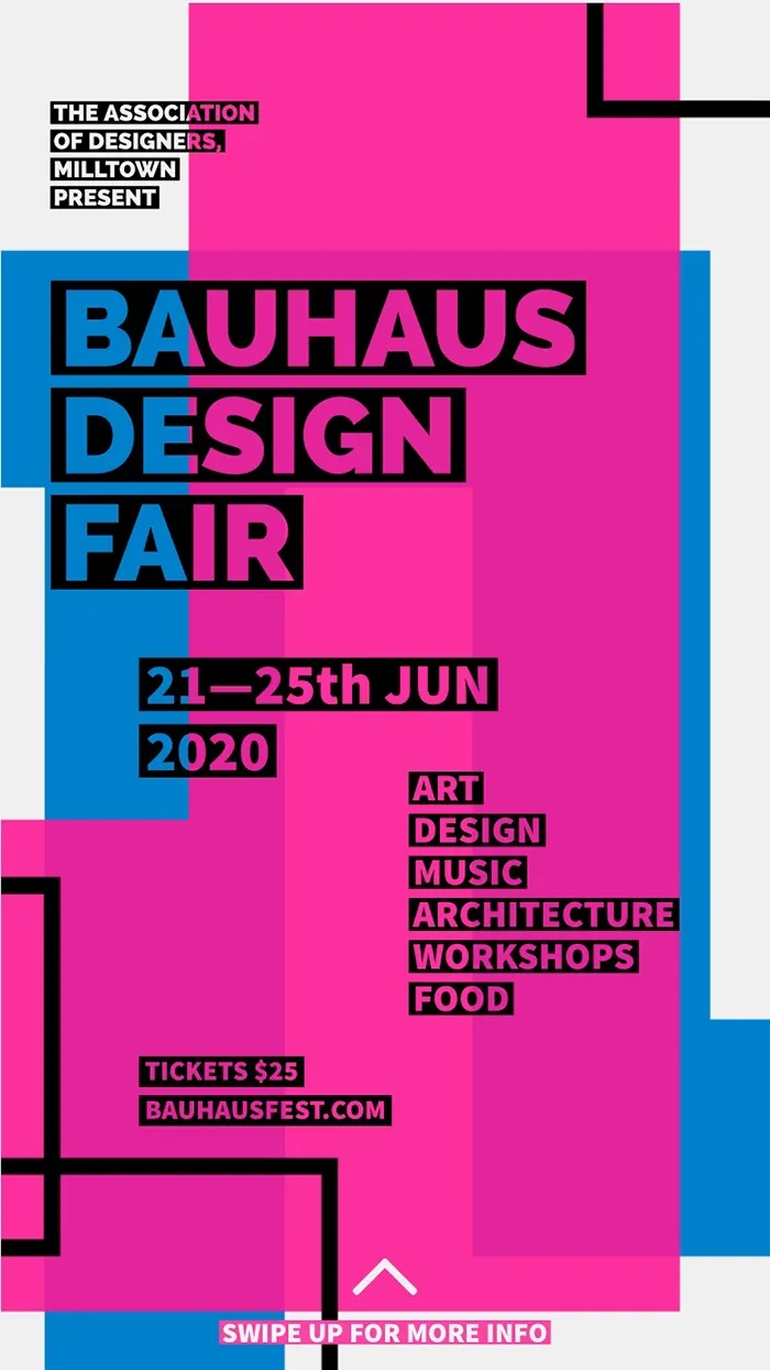 Blue and Pink Geometric Design Fair Instagram Story Flyer Ideas