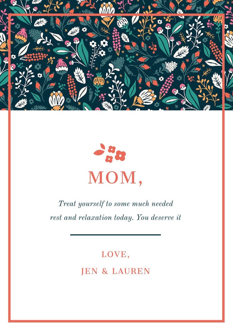 Floral Pattern Mother's Day Card