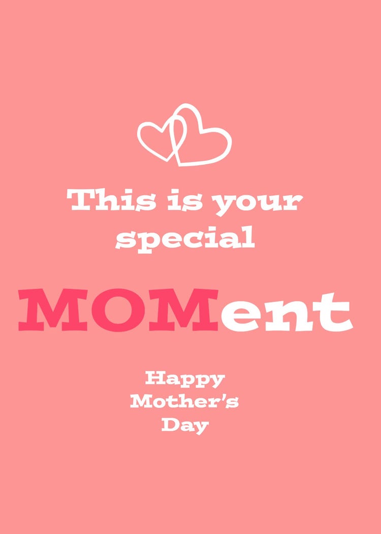 Pink Hearts Mother's Day Card