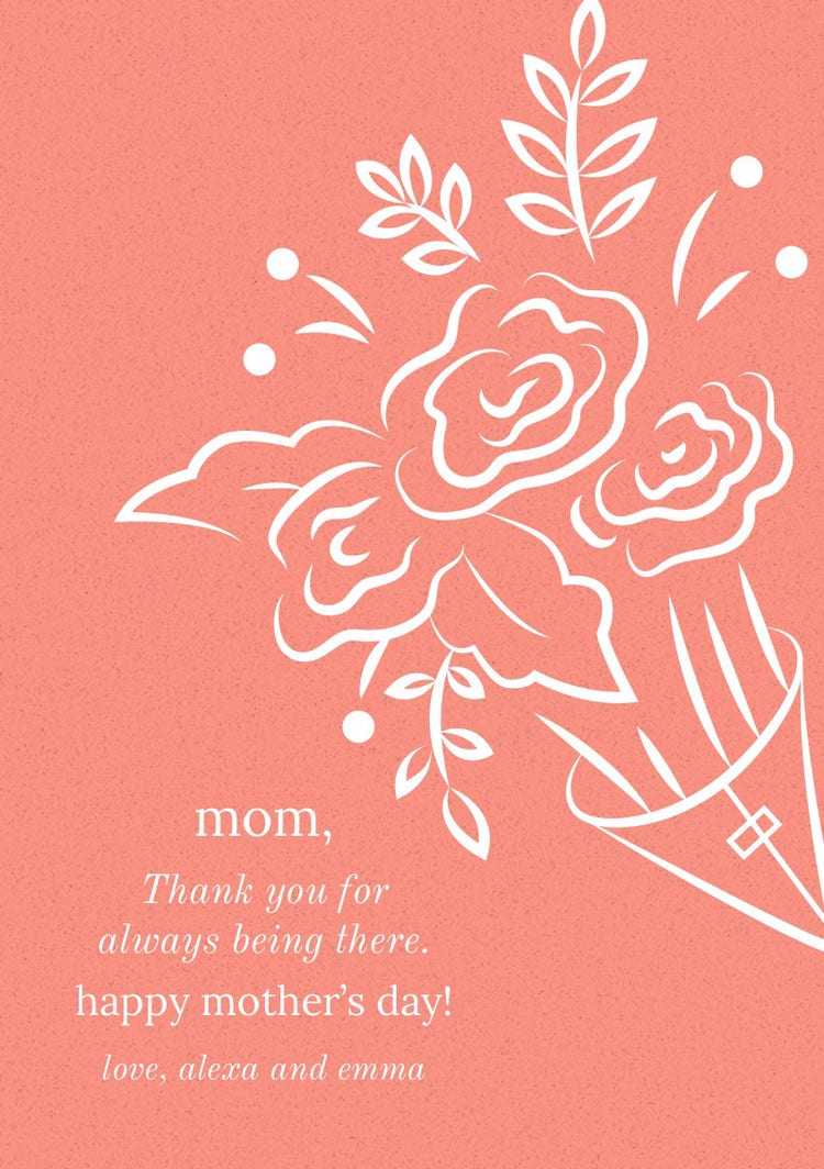 Orange Mother's Day Bouquet Card