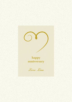 Yellow and Gold Happy Marriage Anniversary Card with Heart Anniversary Card Messages